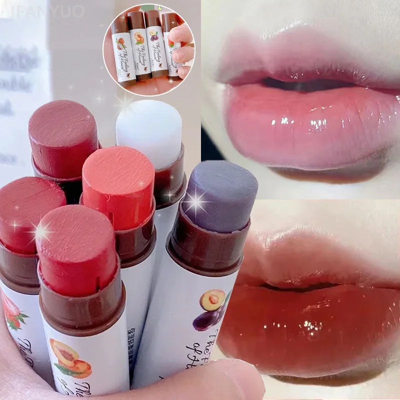 Moisturize Lip Balm Lipstick Fruit Red Tint Cosmetics Color Changing Lip Care Balm Moisturizing Fade Lipline Anti-drying Makeup