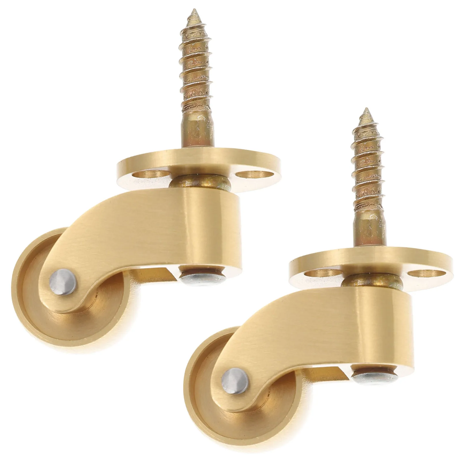 2Pcs Copper Swivel Casters Heavy Duty Silent 360 Degree Rotation Threaded Caster Wheels for Furniture Office Home Kitchen