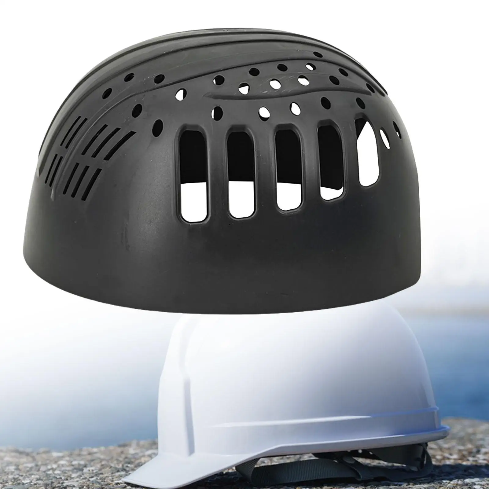 Bump Cap Insert with Venting Black Multipurpose Impact Resistant Cap Inner Shell