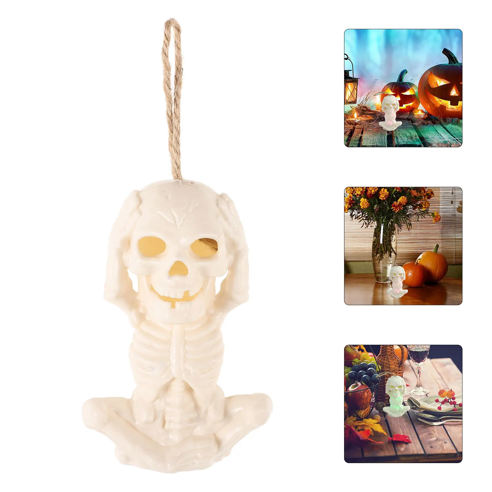 

Plastic Halloween Skull Light LED Statue Unique Design Night Lamp for Party Home Decor Skull Heads with LED Light