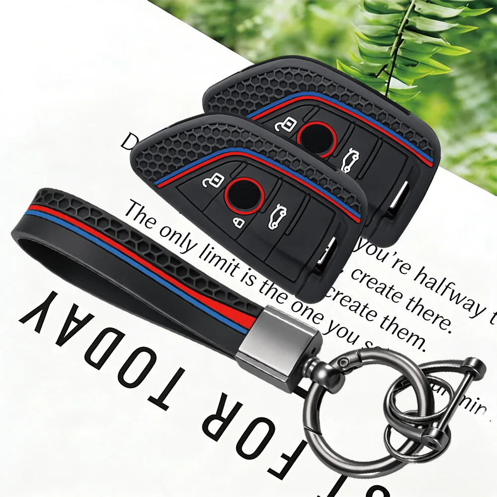Silicone Remote Car Keychain Holder Key Case Cover for BMW F48 F46 F10 F20 F30 X1 X2 X3 X4 X5 X6 Z4 1 2 3 4 5 6 7 Serie 7 Wallet