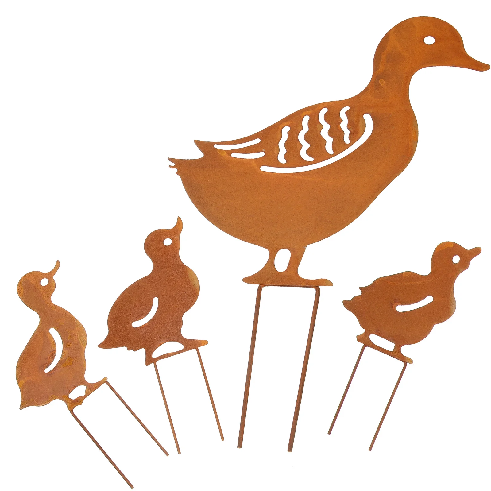 

1 set 1 Set Of Metal Cutout Duck Decor Garden Stake Yard Ornament Outdoor Courtyard Decoration Lawn Art Insert For Garden Yards
