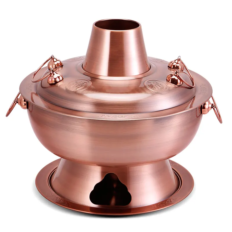 

Stainless Steel Copper-Imitation Hot Pot for Cassette Stove, Commercial Use, Suitable for Shabu-ShabuLambChickenCooking