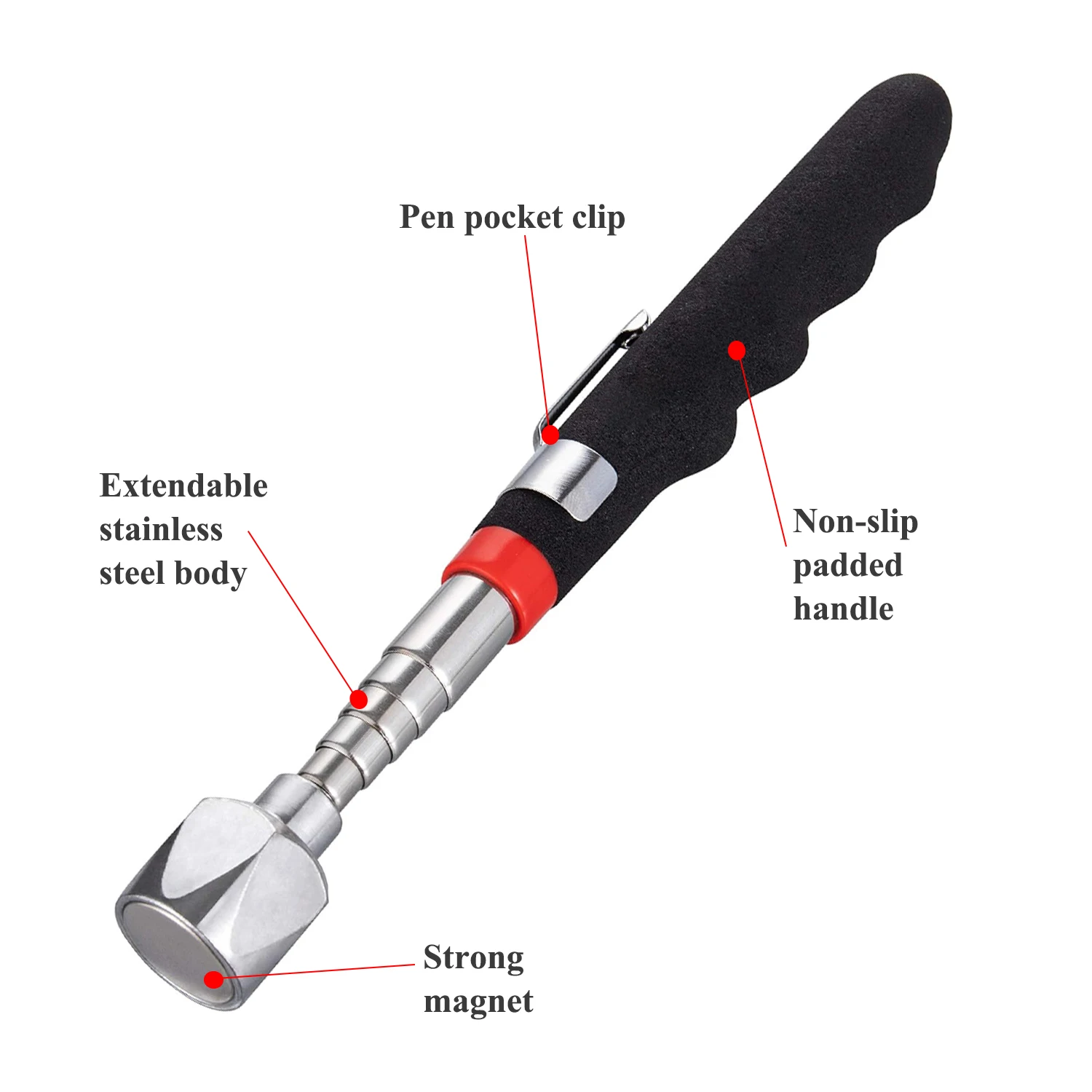 Metal Pick-up Tool Telescopic Magnetic Iron Suction Rod Extendable Magnet Stick Magnet Pickup Tool Hand Tool Accessories