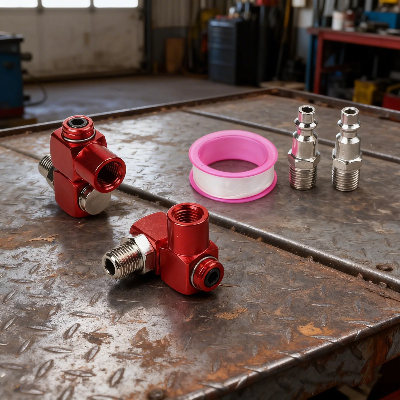 Quick Connect Pneumatic Swivel For Tight Spaces Prevents Kinking Reduces Air Leakage 1 4 Inch NPT Thread Connectors