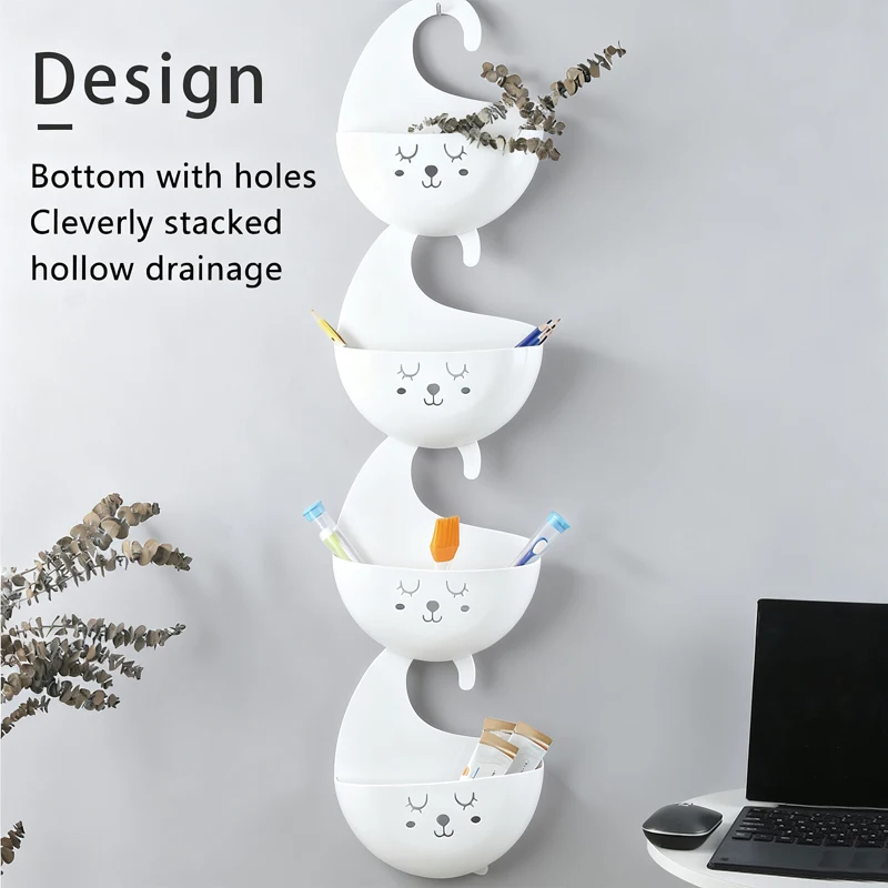 

Kitchen Sink Hanging Basket Wall-Mounted Cosmetics Storage Basket Vegetable Fruit Draining Storage Basket Kitchen Accessories