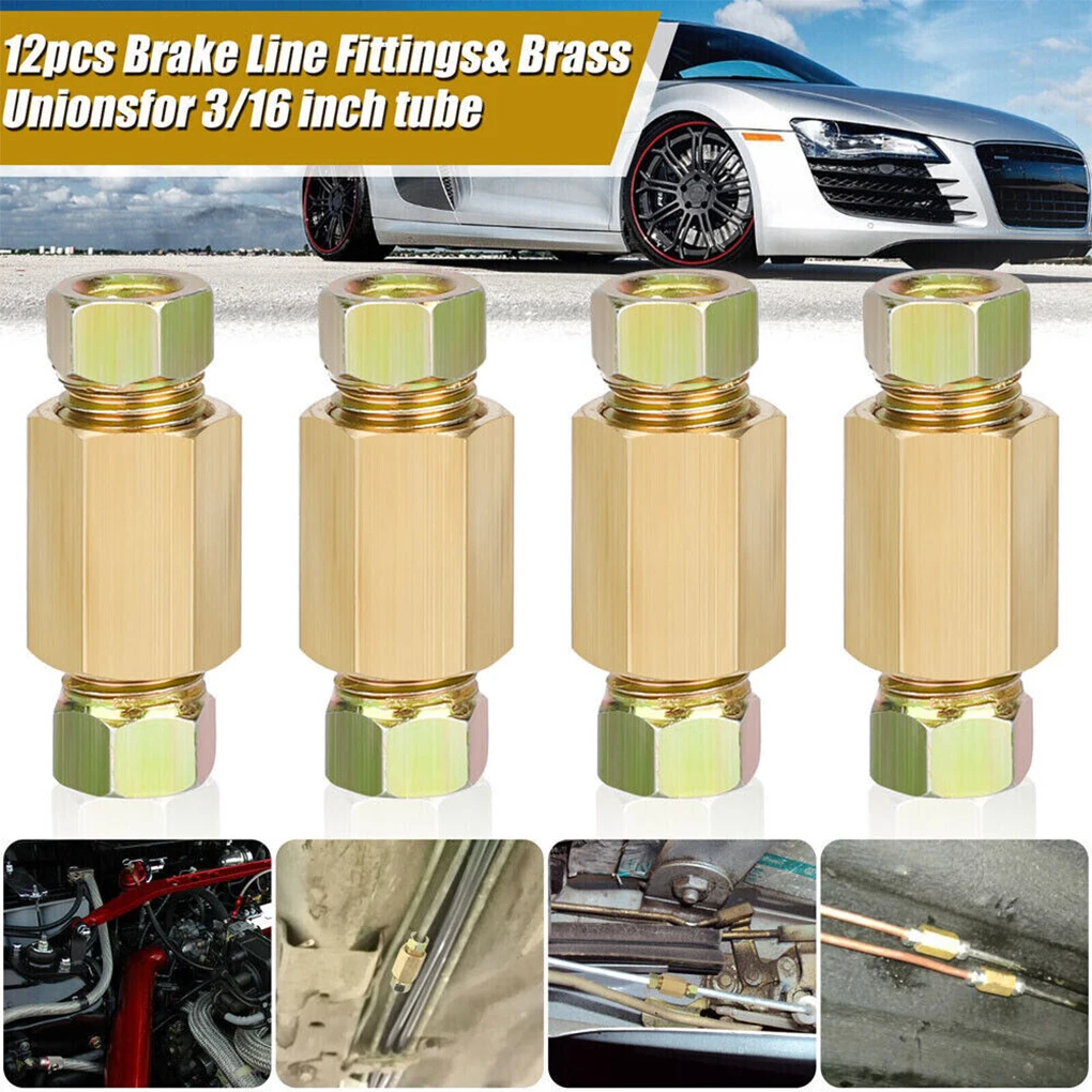 4x 3/8 Inch-24 Threads Brake Tube Fitting Brake Line Fittings Brake Line Fittings Assortment