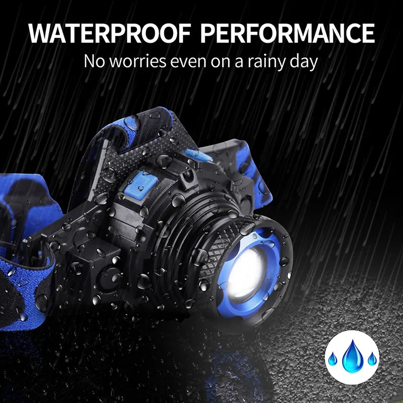 

ZK30 New Waterproof Headlamp Head Lights Fishing Lights Forehead Head Headlights Torch Hunting Head Fishing Mining Lights Lamp