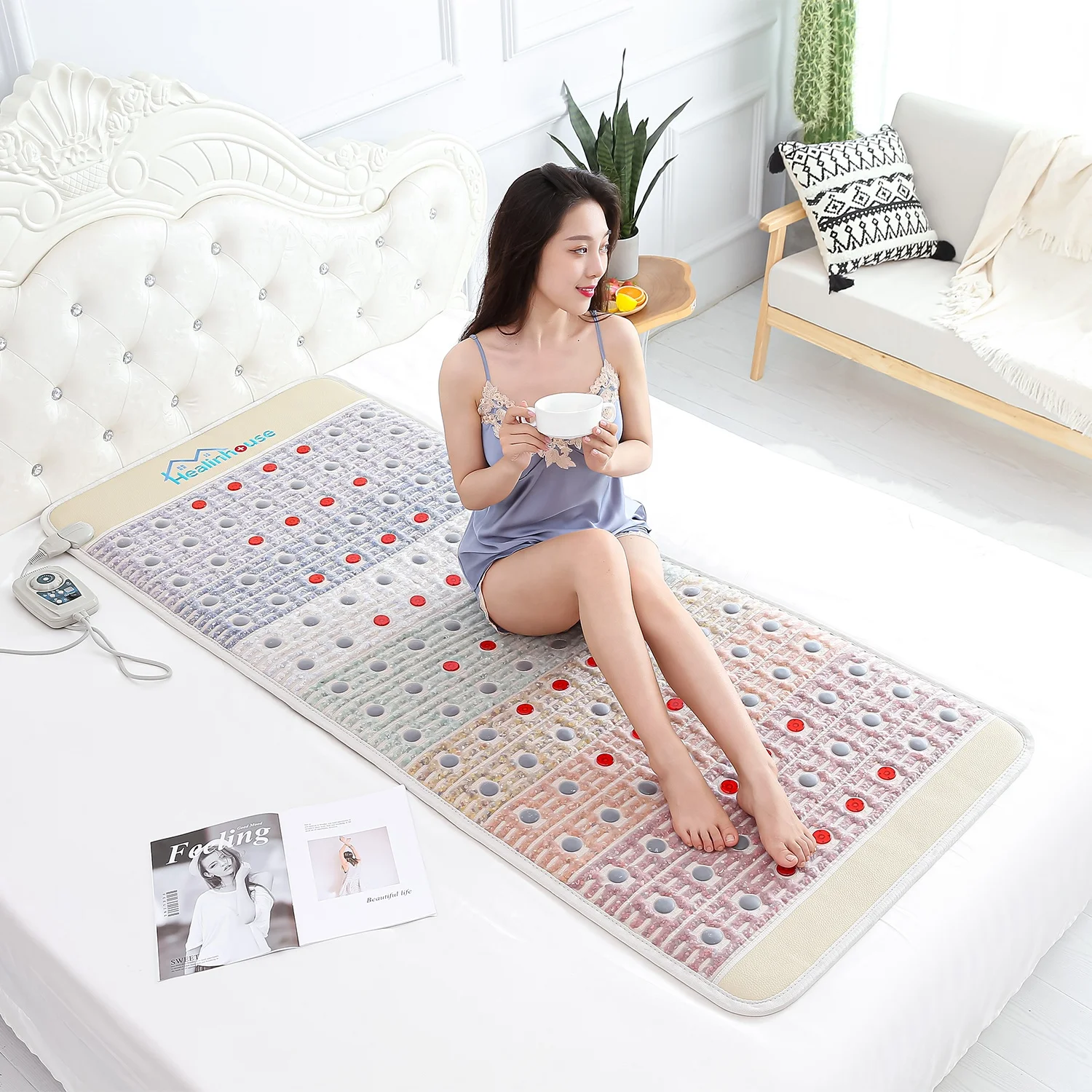 Factory Direct Sale Amethyst PEMF Photon Mat Full Body Massager Cushion Far Infrared Pad