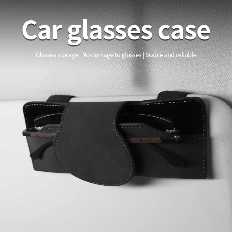 Suitable for Car-Mounted Glasses Case, Glasses Clip, Simple Adsorption, Personalized Design, Suede Leather Glasses Case, Strong Magnet