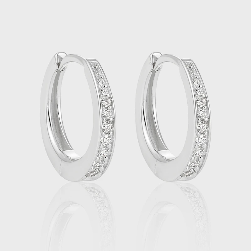 

Classical S925 Sterling Silver Hoop Earrings for Charms Woman Original Fashion Inlaid Zircon Earring Luxury Fine Jewelry Factory