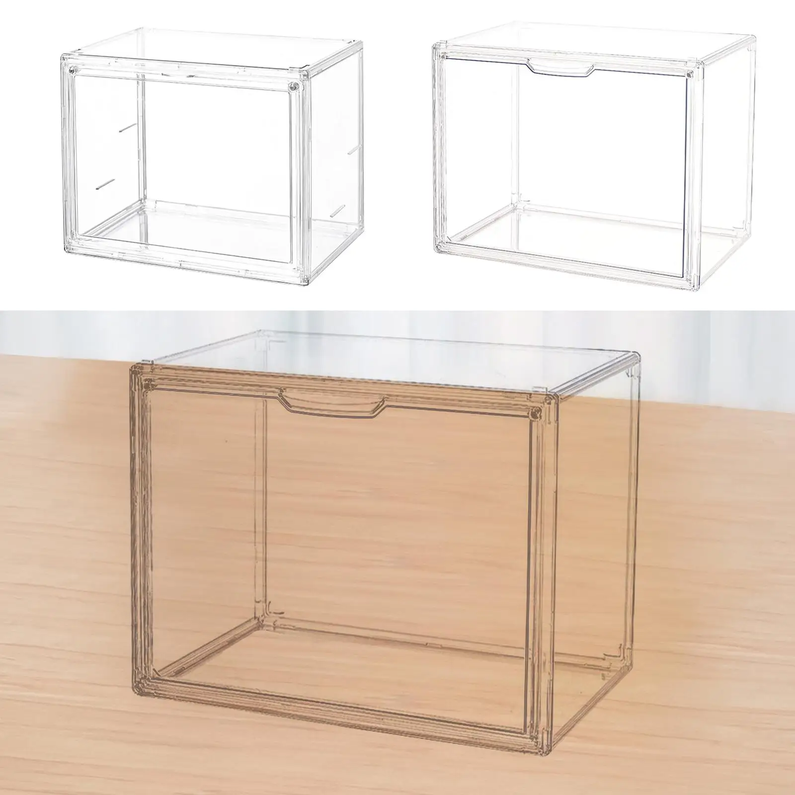 Vitrine de acrílico transparente para figuras, caixa de exibição multiuso para figuras de ação, à prova de poeira para estatuetas em miniatura