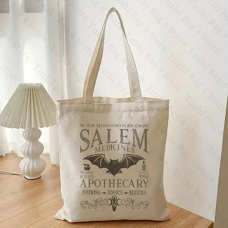 Salem Medicine Apothecary Pattern Tote Bags Best Gift for Who Love Fourth Wing Women Men Shopping Bag for Novel Lover