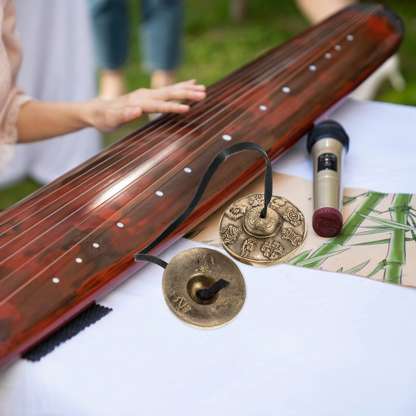 

1Pair Brass Tingsha Bells Tibetan Meditation Chimes for Mindfulness Yoga Sound Healing Ceremonial Rituals Spiritual Accessories