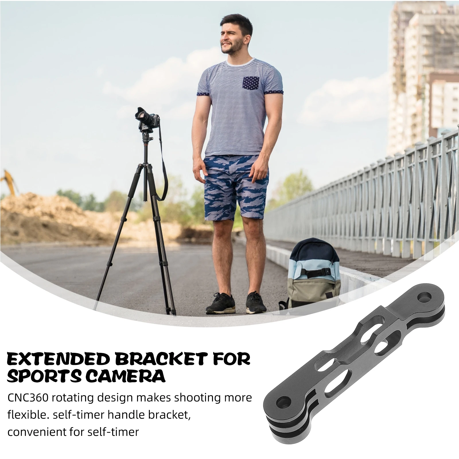 سبائك الألومنيوم تمديد الذراع 85 مللي متر حامل كاميرا معدنية لعمل كام Selfie عصا القطب قابل للتعديل تحت الماء اطلاق النار قضيب الدراجات