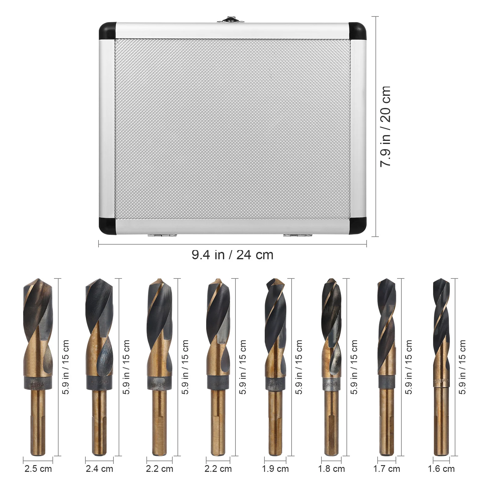 8Pcs Steel Drill Bits for Metal Drilling High Hardness Durable Straight Shank Universal Use Spiral Design Fast Accurate Drilling