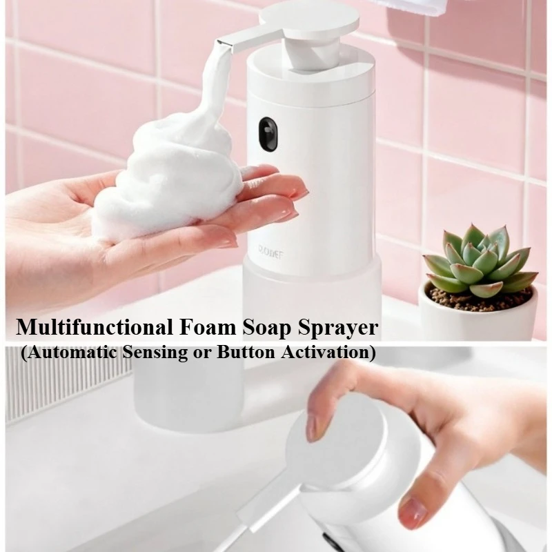 Foaming Soap Sprayer for Kitchen Bathroom Automatic & Manual  Bubble Dispenser FOR Soap/Shampoo/Detergent, Liquid Soap Dispenser