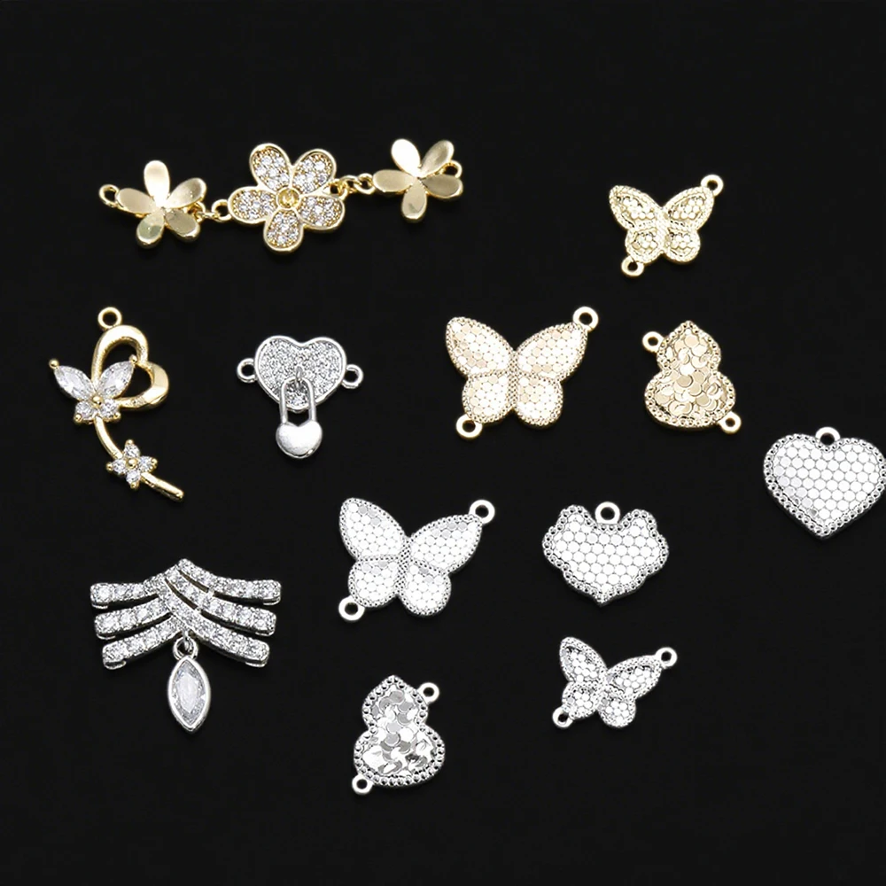 

Сердечный дизайн 20 шт. ювелирные аксессуары/ручная работа/подвески со стразами CZ/форма бабочки/разъемы «сделай сам»/фурнитура для сережек # 195179
