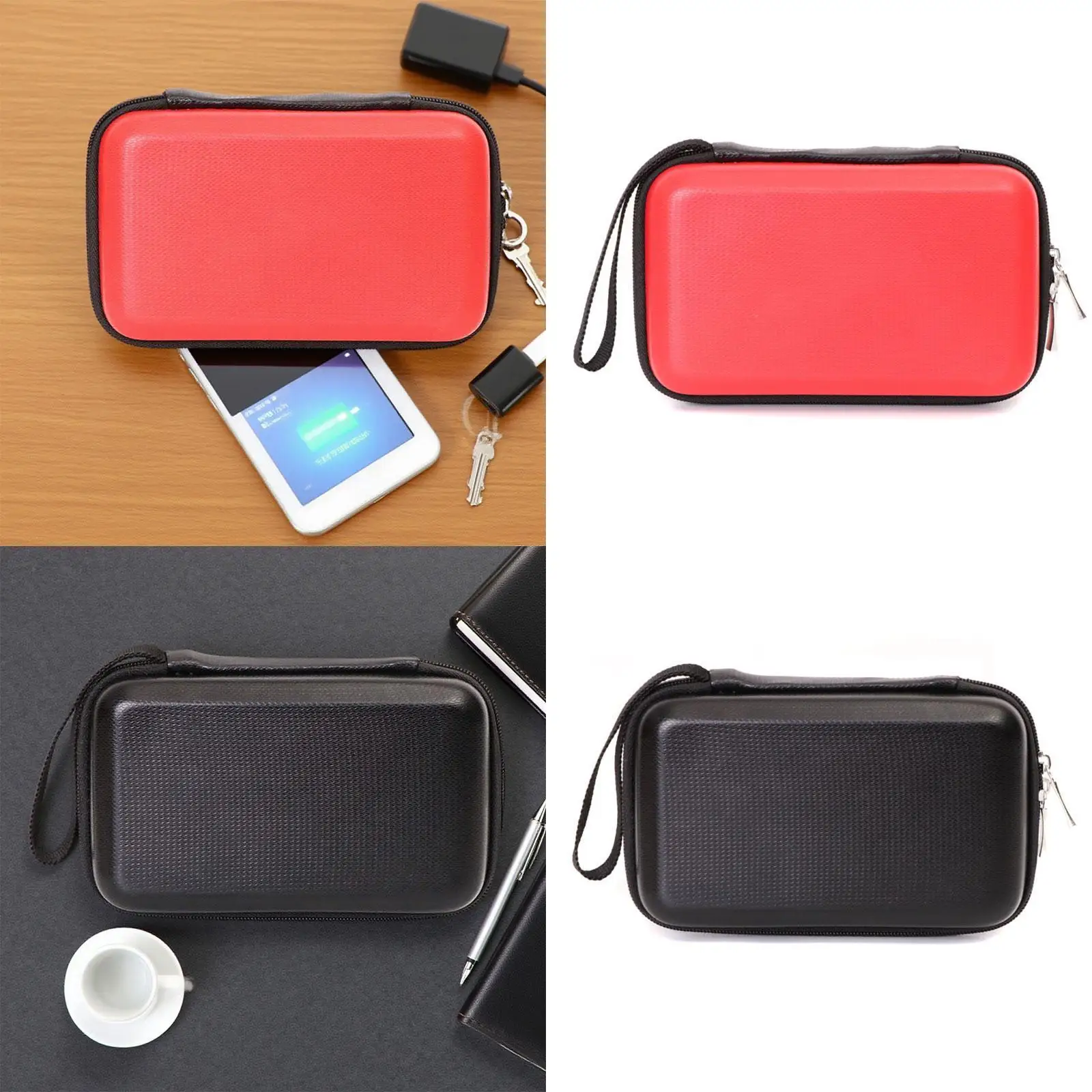Shockproof EVA Case Bag Organizer Small Earphone Carrying Storage Pouch for Memory Card USB Cable for Travel