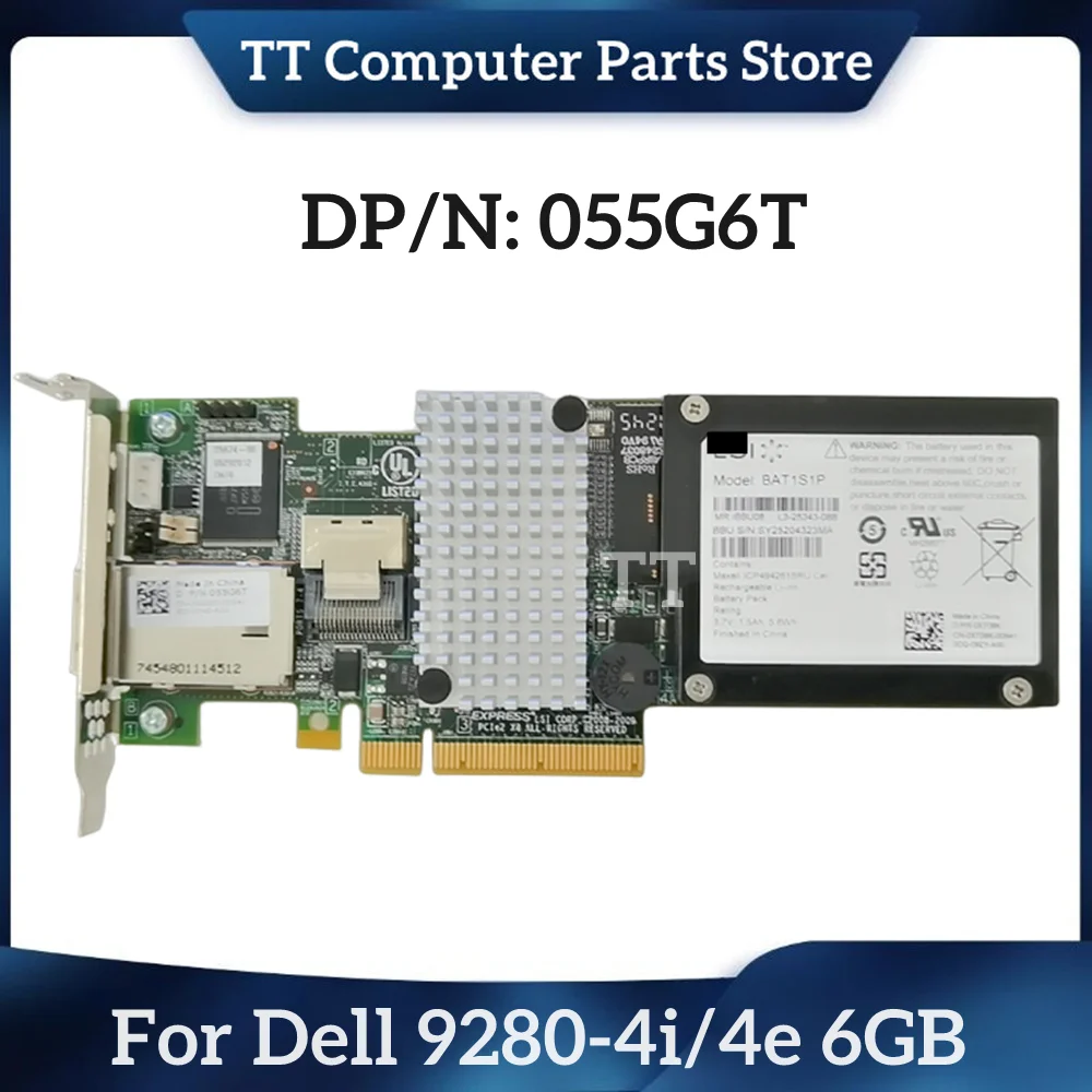 TT For LSI For DELL MegaRAID 9280-4i 4e 4 Int 4 Ext SAS/SATA 6G بطاقة مداهمة 55G6T 055G6T شحن سريع