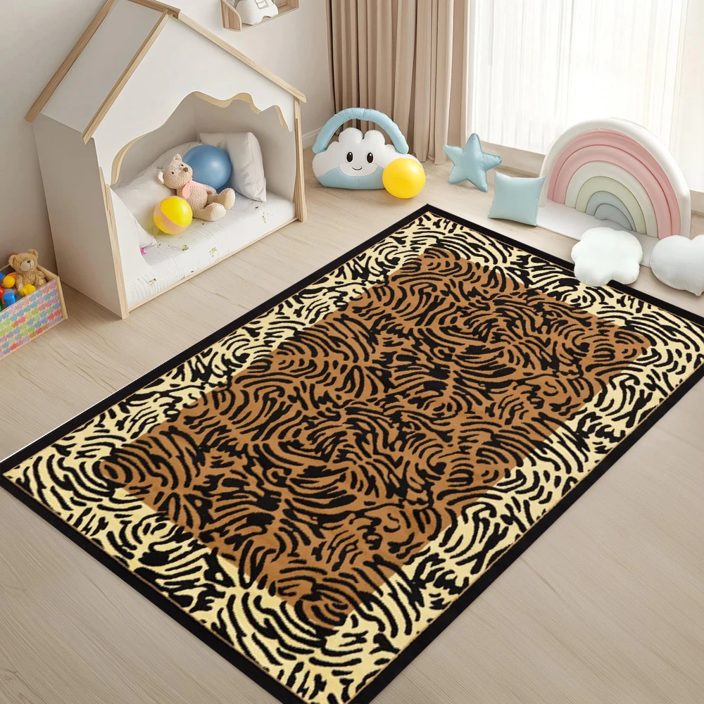 Animal Print Leopard Tiger Pattern Rug Wild Fashion Luxury Style Large Area Carpet for Living Room Bedroom Decor image 3