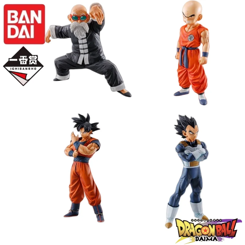 

В наличии 100% оригинал Bandai Ichiban Kuji Strong Bonds Master Roshi, трехголовая статуя Krillin Goku, модель аниме-персонажа