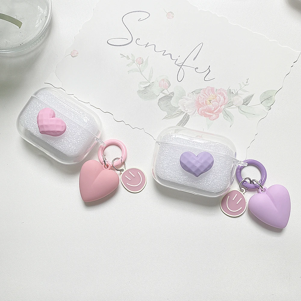 Süße Liebe Kopfhörer Fall für skull candy sesh evo Abdeckung hochwertige transparente tpu Abdeckung mit Schlüssel anhänger