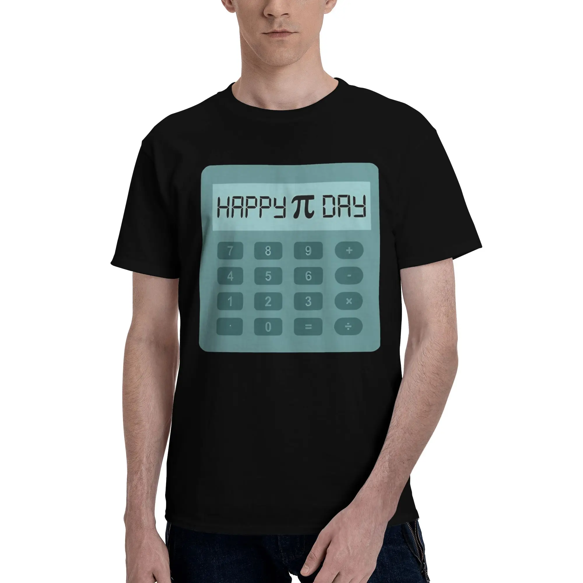 Happy Pi Day Calculator design Men's T Shirt Math pi Leisure Tee Shirt Short Sleeve O Neck Pure Cotton Printing Clothing T-Shirt