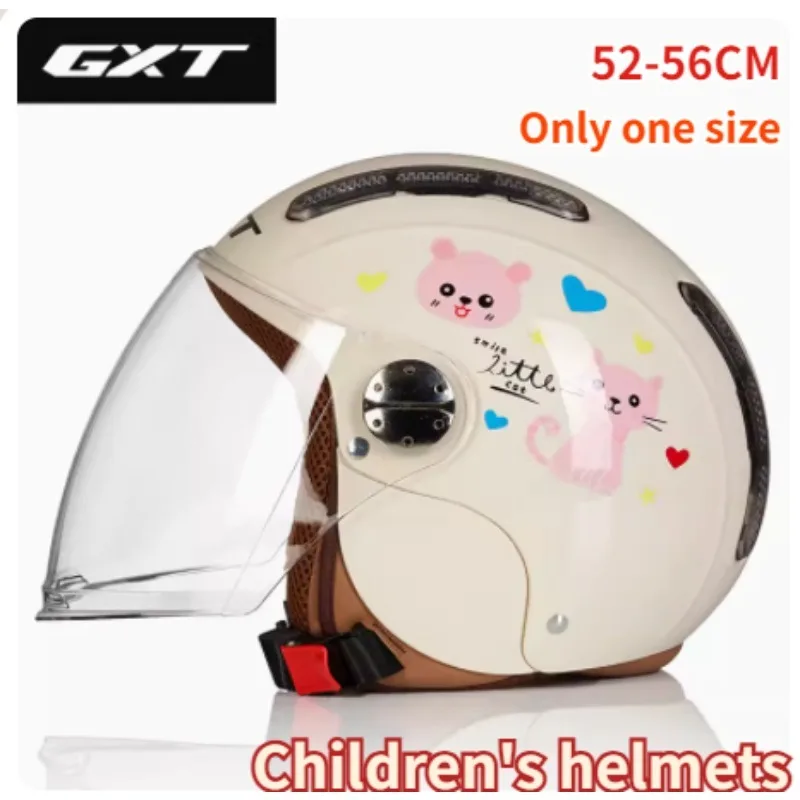 

Cartoon GXT Kids Helmet Four Seasons General Half Face Electric motorcycle child helmet safety helmet Free Size