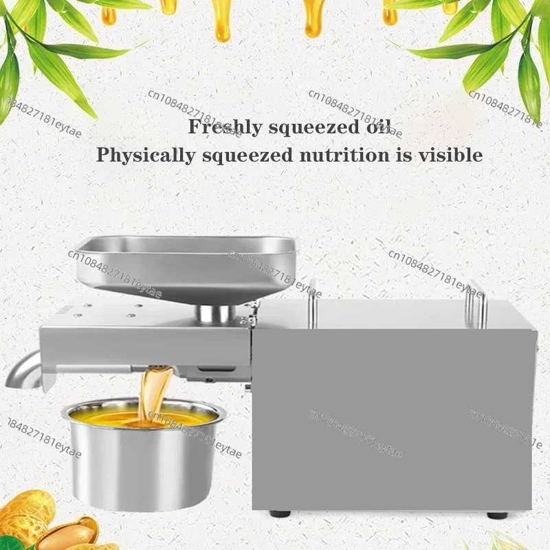 Oil Press Automatic Household Flaxseed Peanut Oil Press Temperature Control Oil Press 600W (MAX) Configuration plug