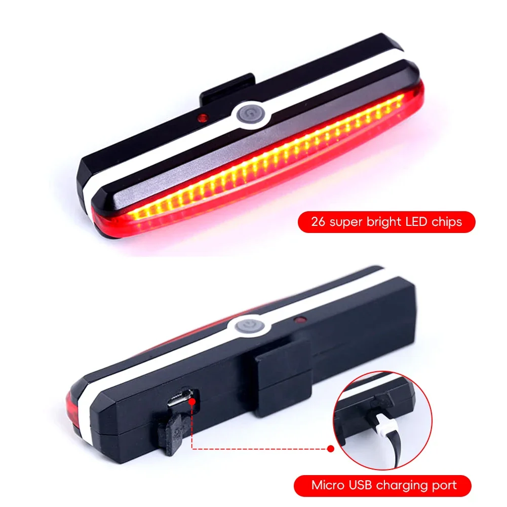 Luz trasera de bicicleta destacada COB luz trasera LED impermeable bicicleta recargable por USB conducción de montaña ciclismo lámpara trasera luz de bicicleta