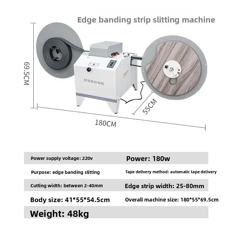 Edge banding slitting machine, sheet broadband machinery, edge banding machine