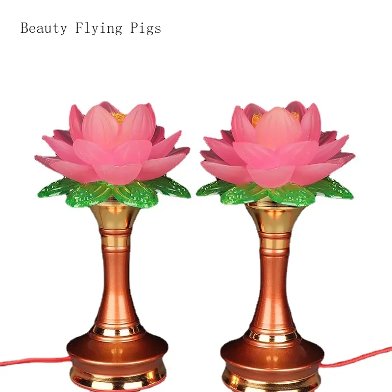 

Acrylic+Alloy Simulated Candlestick for Home Use, Buddha Hall for Prayer, Candle Decoration Feng Shui Buddhism