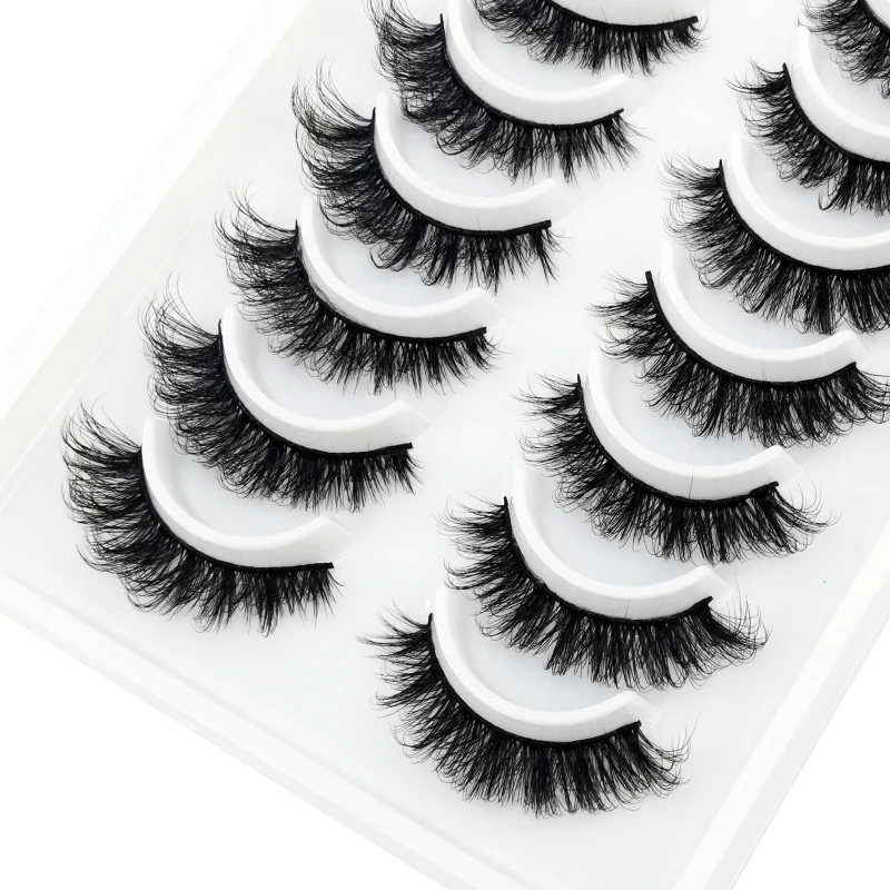 HBZGTLAD Russische Streifenwimpern, 10 Paar, 3D-Nerzwimpern, natürliche Wimpern, dramatische falsche Wimpern, Großhandel, Wimpernverlängerung – Detail 7