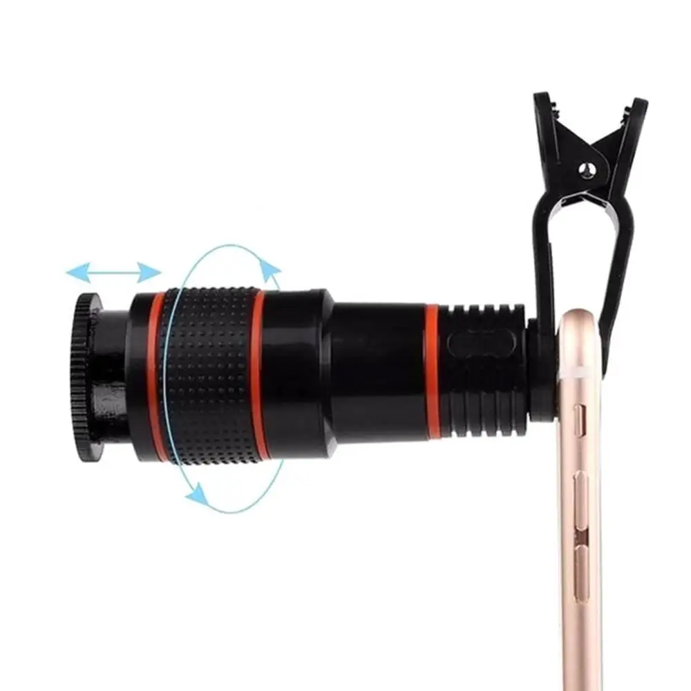 Universal 20X Zoom Cell Phone Lens External Mobile Phone Camera Lens Clip Telescope Micro Camera Lens for iPhone Redmi