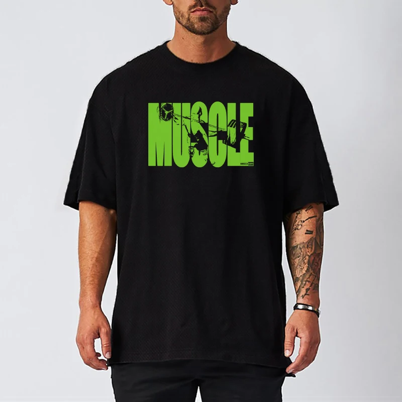 Oversized Loose Men Fitness T Shirt Gym Running T-shirts Summer Breathable Quick Dry Gym Short Sleeve Sport Casual Tees Shirt