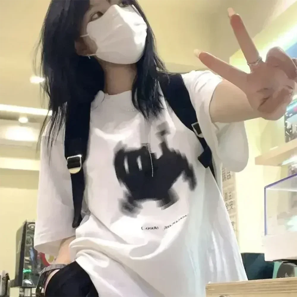 Black Cat Pixel Men's and Women's Printed T-shirt Round Neck Fun Psychedelic Black Cat Casual Y2K Harajuku Top Pattern T-shirt