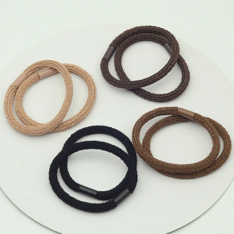 

50PCS 5mm Milk Coffee Velvet Elastic Hair Bands Plush Hair Ties Hair Scrunchies for Women Rubber Ropes for Girl