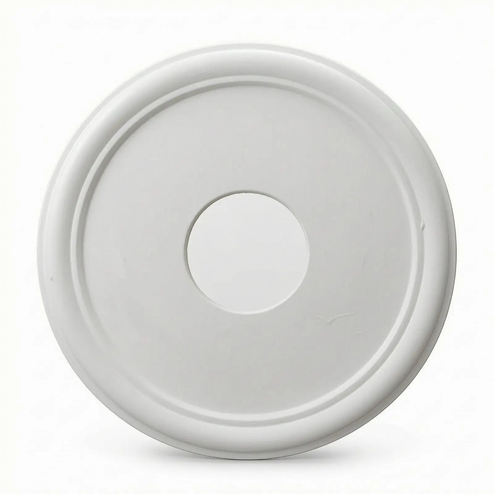 PU Ceiling Ornamental Panel Round Medallion with Precut Center for Ceiling Lamp Decorative Architectural Trim Paintable Surface