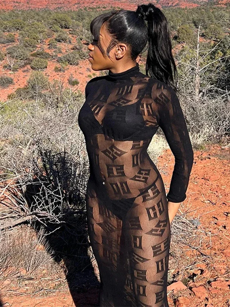 

2024 New Fashion Female Underwear Ladies Sexy Fishnet Short Net Skirt Erotic Mesh Perspective Bodycon Dress Night Club Wear