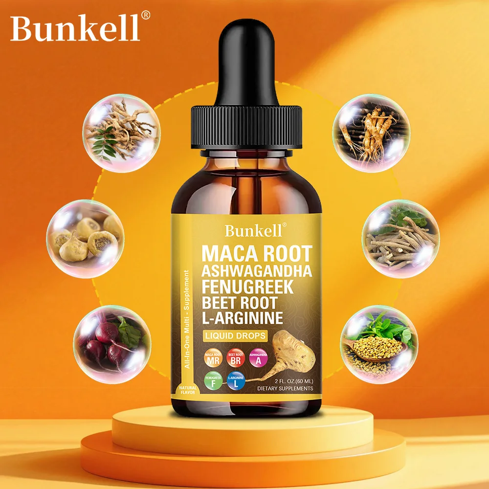 Organic Maca Root Liquid Drops with Ashwagandha,Fenugreek, Beet Root and Panax Ginseng Liquid Multivitamin for Women and Men