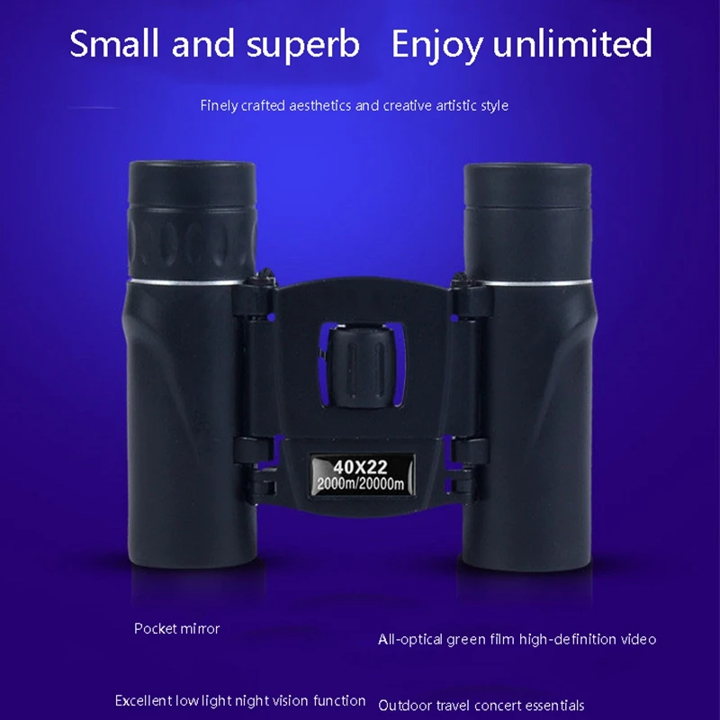

YHOLI-40X22 HD мощный бинокль дальнего действия складной мини-телескоп BAK4 FMC оптика для охоты, спорта, кемпинга, путешествий