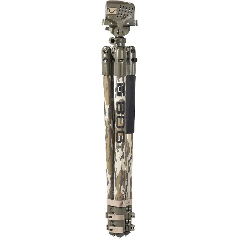 Oak Bottomland Camo Tripod with Durable Aluminum Frame, Lightweight, Stable Design, Bubble Level, Adjustable Legs