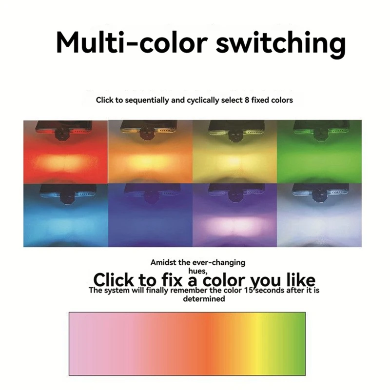 Multi-Color Adjustable RGB Multifunctional Atmosphere Light Car Interior Lighting Lamp for Consoles USB Port-A10G