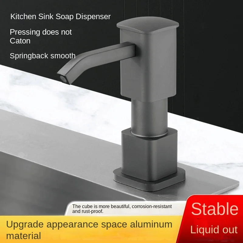 

Kitchen Sink Soap Dispenser Extender Household Vegetable Basin Detergent Space Aluminum Detergent Press