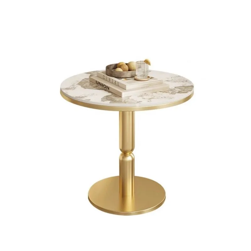 

&c Light Luxury Modern Marble Top Household Multi-Functional Corner Balcony Small Table for Bar Sofa Tea & Leisure Use