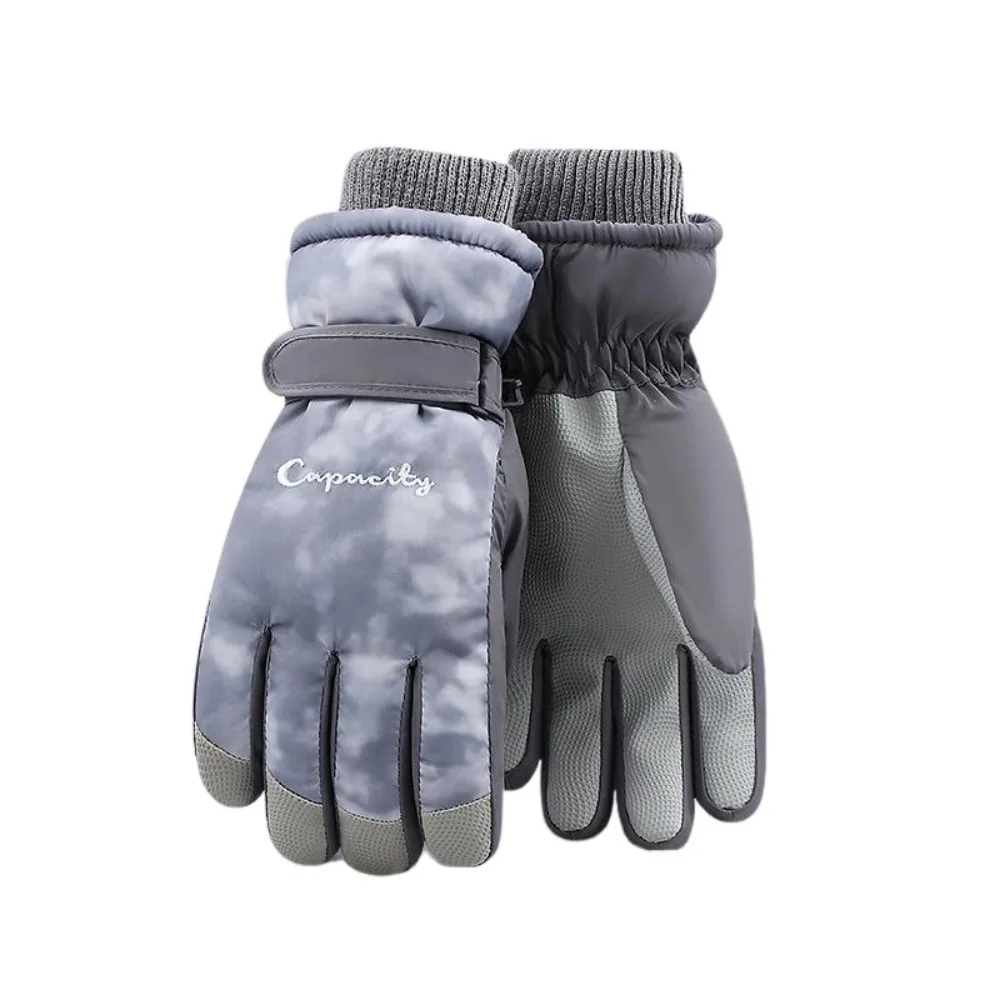 

Tie Dye Winter Skiing Gloves Fleece Lined Anti-slip Warm Riding Gloves Touchscreen Windproof Cycling Mitten for Women Sports