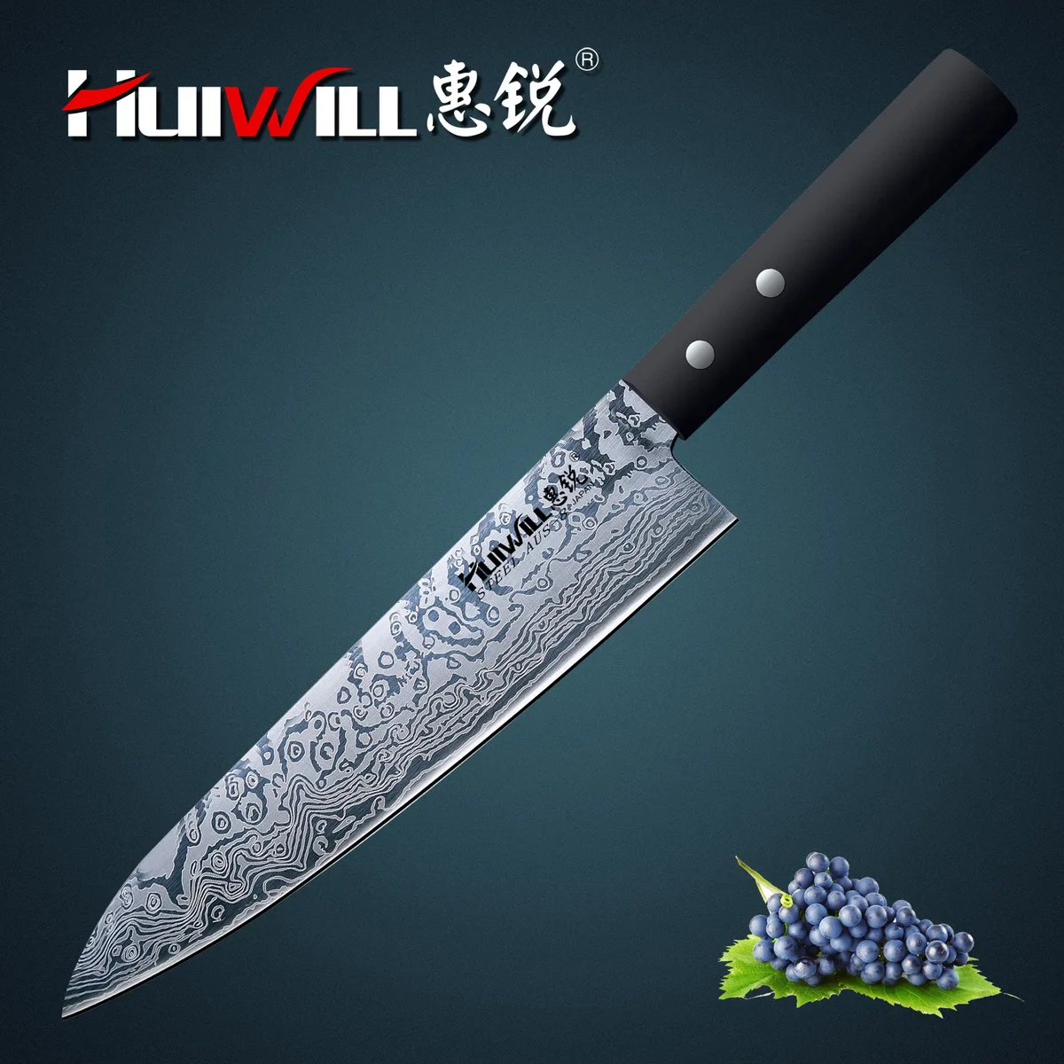 

New Huiwill Japanese Style Kitchen Cleaver Knives Laser Damascus Veins Stainless Steel Slicing Knives Chef Cooking Petty Knife