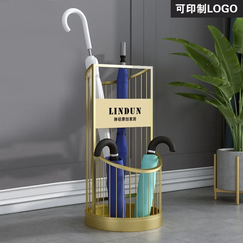 Commercial umbrella stand creative storage household lobby umbrella bucket into the door umbrella rack artifact LOGO customizati