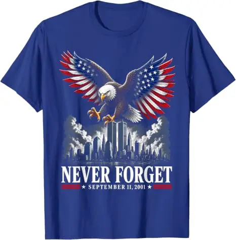 Vergiss den 11. September 2001 nie – Gedenktag T-Shirt mit amerikanischer Flagge, Y2k Herrenmode, patriotisches Grafik-T-Shirt mit Spruch, weiche Baumwolle – Detail 12